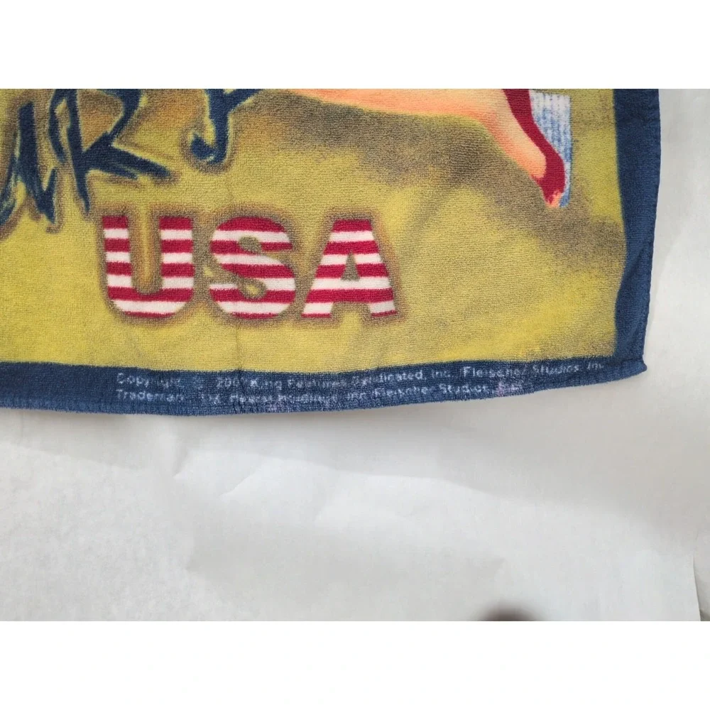 Vintage Betty Boop 90s Beach Towel 27x55 Surf USA Bikini  July 4 Pima Cotton